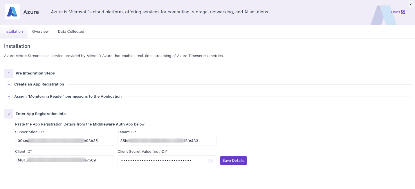App Registration Info