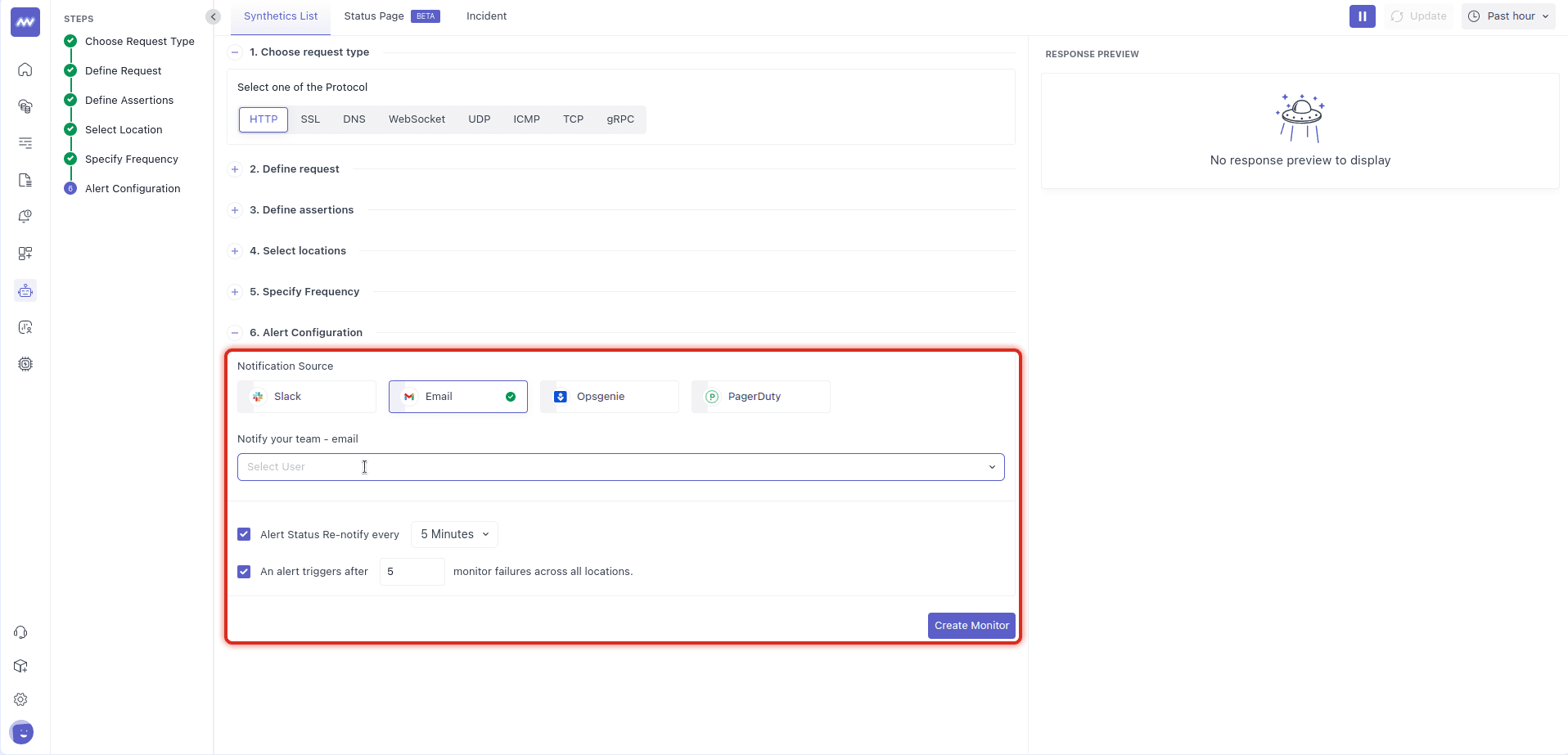 API test: configure notifications