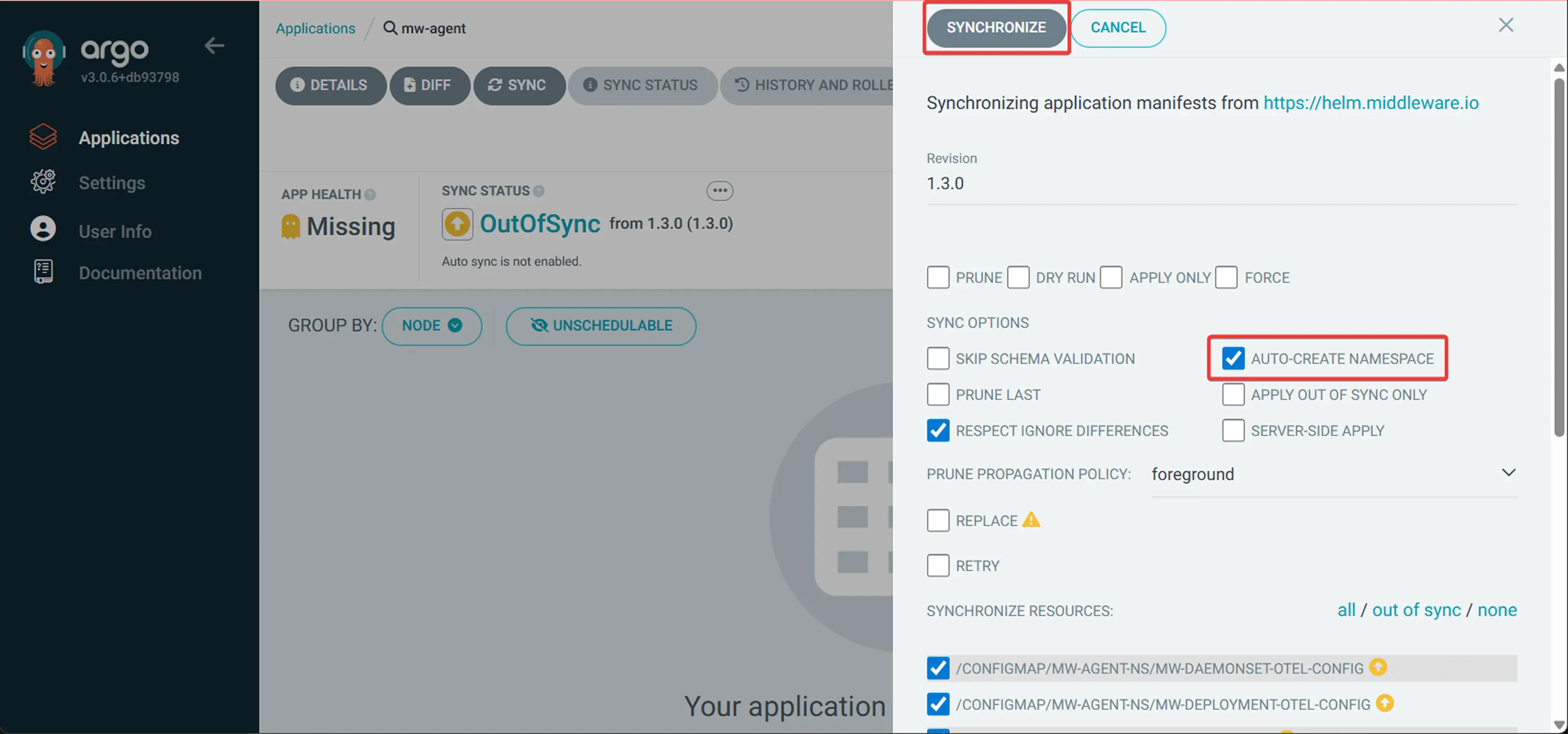 Kubernetes Agent Config Argo CD