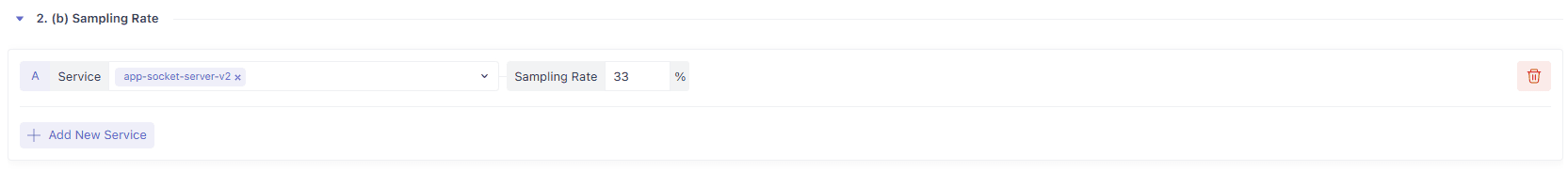 Set sampling rate for selected services in Middleware APM tracing pipeline
