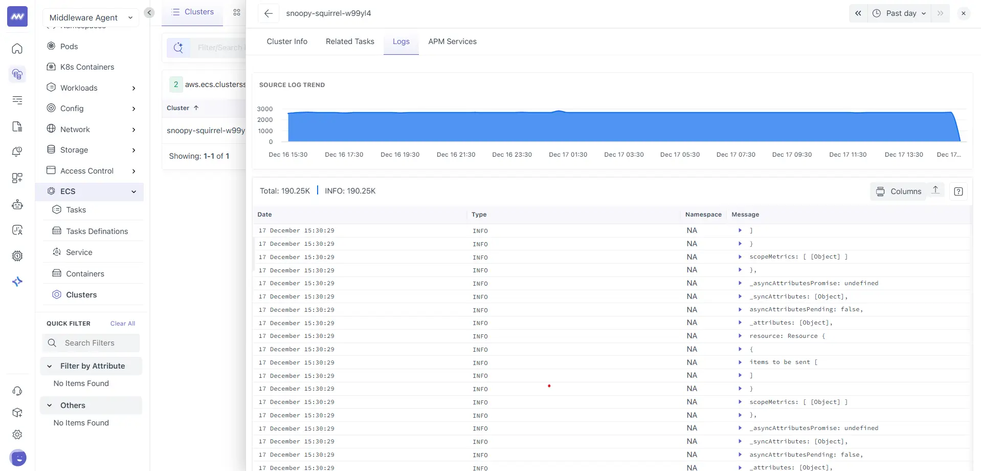 ECS Cluster Logs