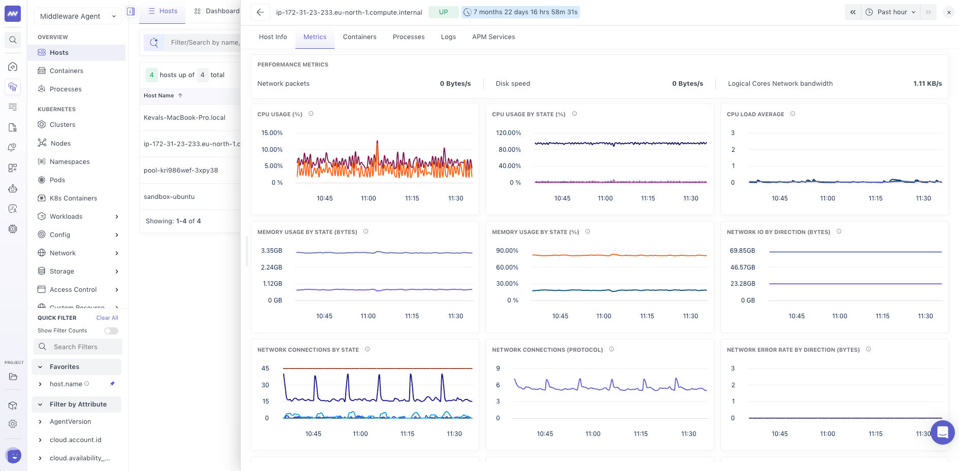 Host details Infra Monitoring