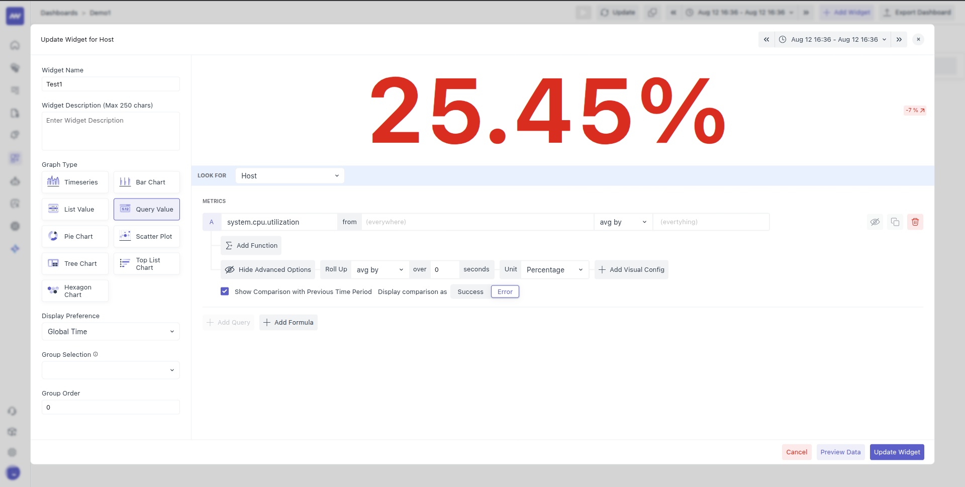 Comparison with previous time period to show trends and changes.