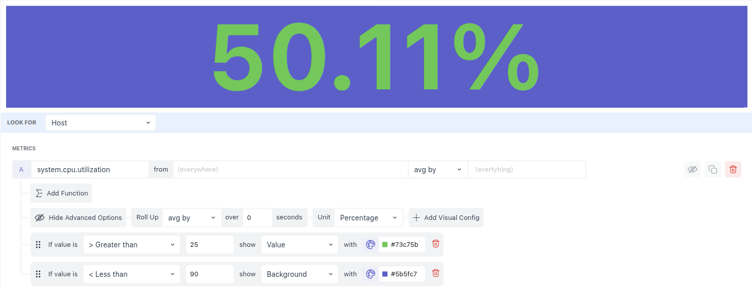 Visual configuration options for customizing widget appearance.