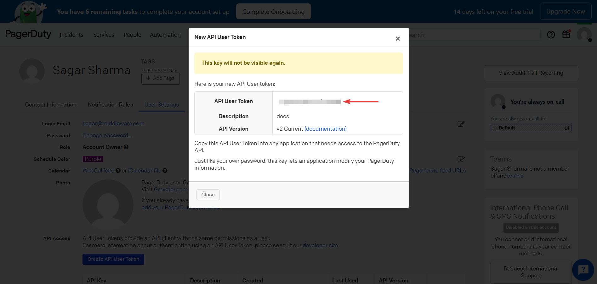 Pagerduty Copy Token