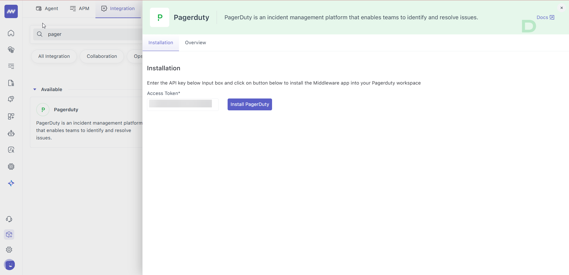 Pagerduty Paste Token